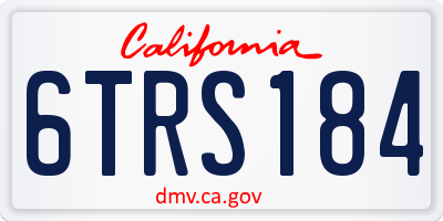 CA license plate 6TRS184