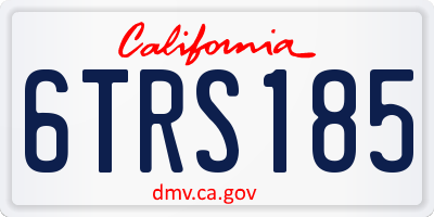 CA license plate 6TRS185