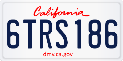 CA license plate 6TRS186