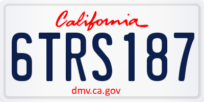 CA license plate 6TRS187