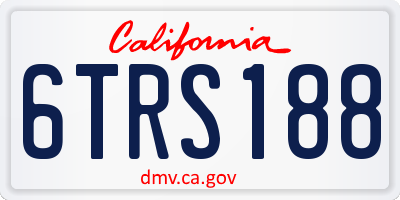 CA license plate 6TRS188