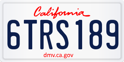 CA license plate 6TRS189