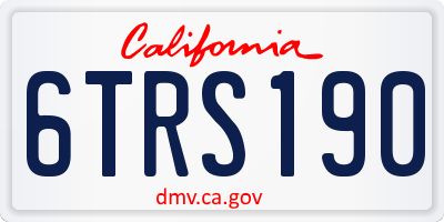 CA license plate 6TRS190