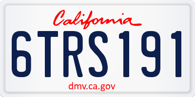CA license plate 6TRS191