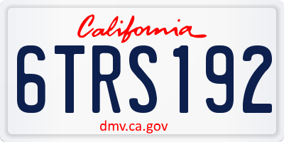 CA license plate 6TRS192