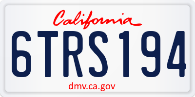 CA license plate 6TRS194