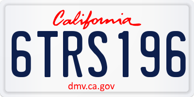 CA license plate 6TRS196