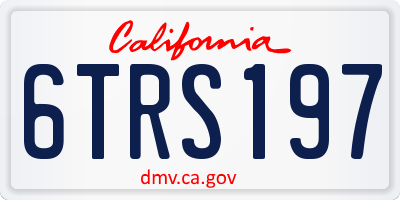 CA license plate 6TRS197