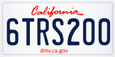CA license plate 6TRS200