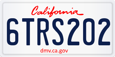 CA license plate 6TRS202