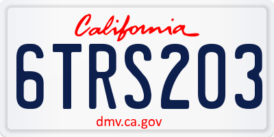 CA license plate 6TRS203