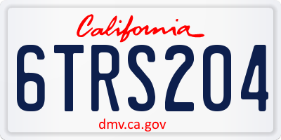 CA license plate 6TRS204
