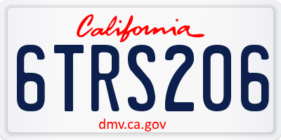 CA license plate 6TRS206