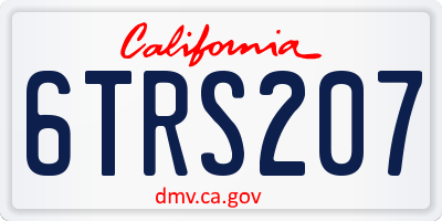 CA license plate 6TRS207