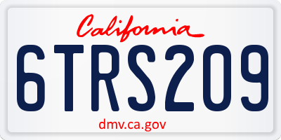 CA license plate 6TRS209