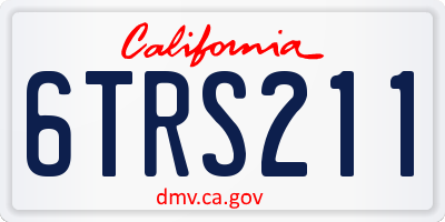 CA license plate 6TRS211