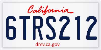 CA license plate 6TRS212