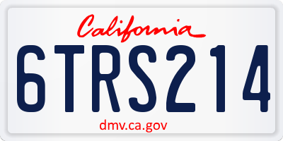 CA license plate 6TRS214
