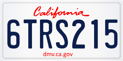 CA license plate 6TRS215