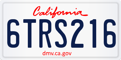 CA license plate 6TRS216