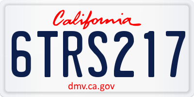 CA license plate 6TRS217