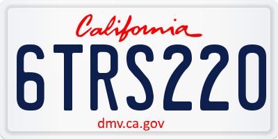 CA license plate 6TRS220