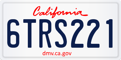 CA license plate 6TRS221