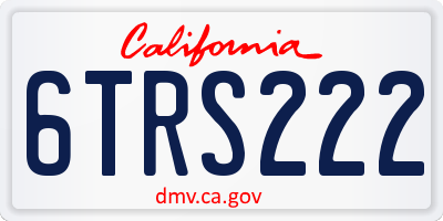 CA license plate 6TRS222