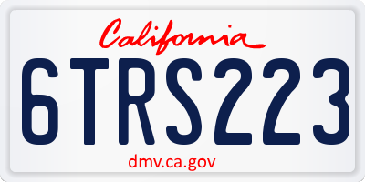 CA license plate 6TRS223