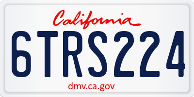 CA license plate 6TRS224