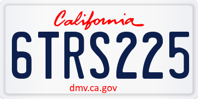 CA license plate 6TRS225