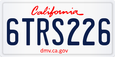 CA license plate 6TRS226
