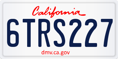 CA license plate 6TRS227