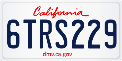 CA license plate 6TRS229