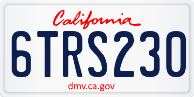 CA license plate 6TRS230