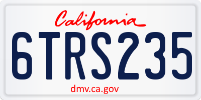 CA license plate 6TRS235