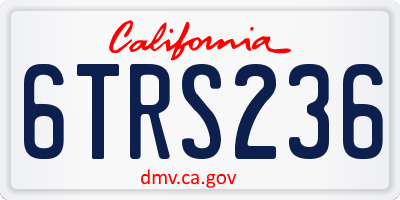 CA license plate 6TRS236