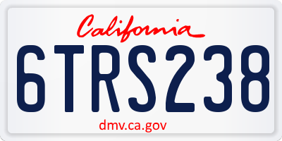 CA license plate 6TRS238