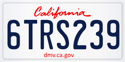 CA license plate 6TRS239