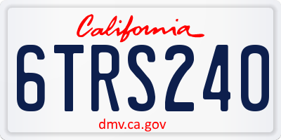 CA license plate 6TRS240