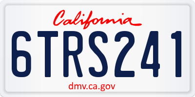 CA license plate 6TRS241