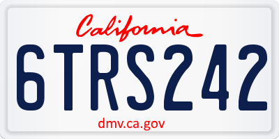 CA license plate 6TRS242