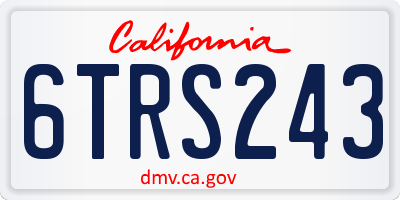 CA license plate 6TRS243