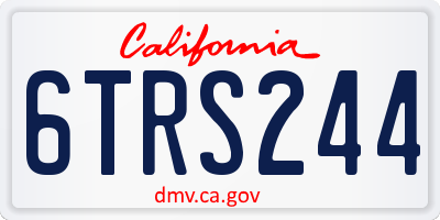 CA license plate 6TRS244