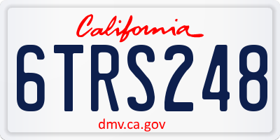 CA license plate 6TRS248