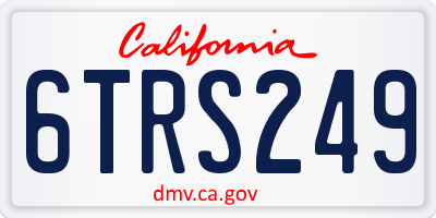 CA license plate 6TRS249