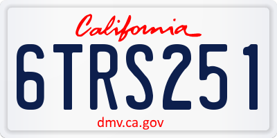 CA license plate 6TRS251