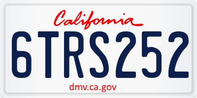 CA license plate 6TRS252