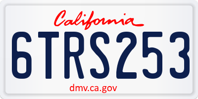 CA license plate 6TRS253