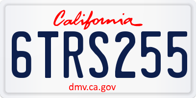 CA license plate 6TRS255